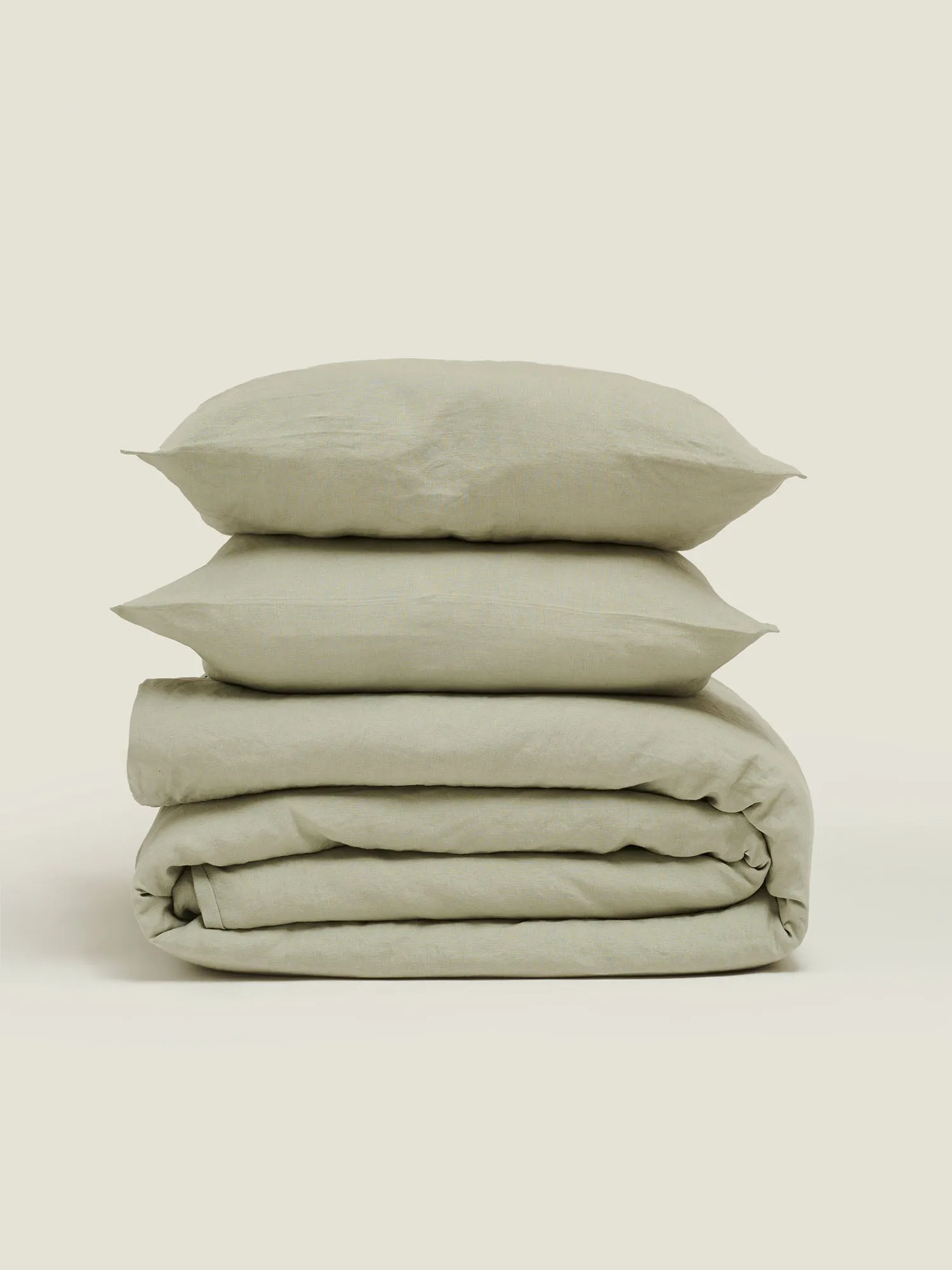 100% Linen Duvet Set in Sage