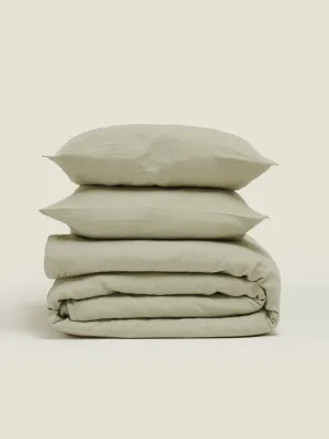 100% Linen Duvet Set in Sage