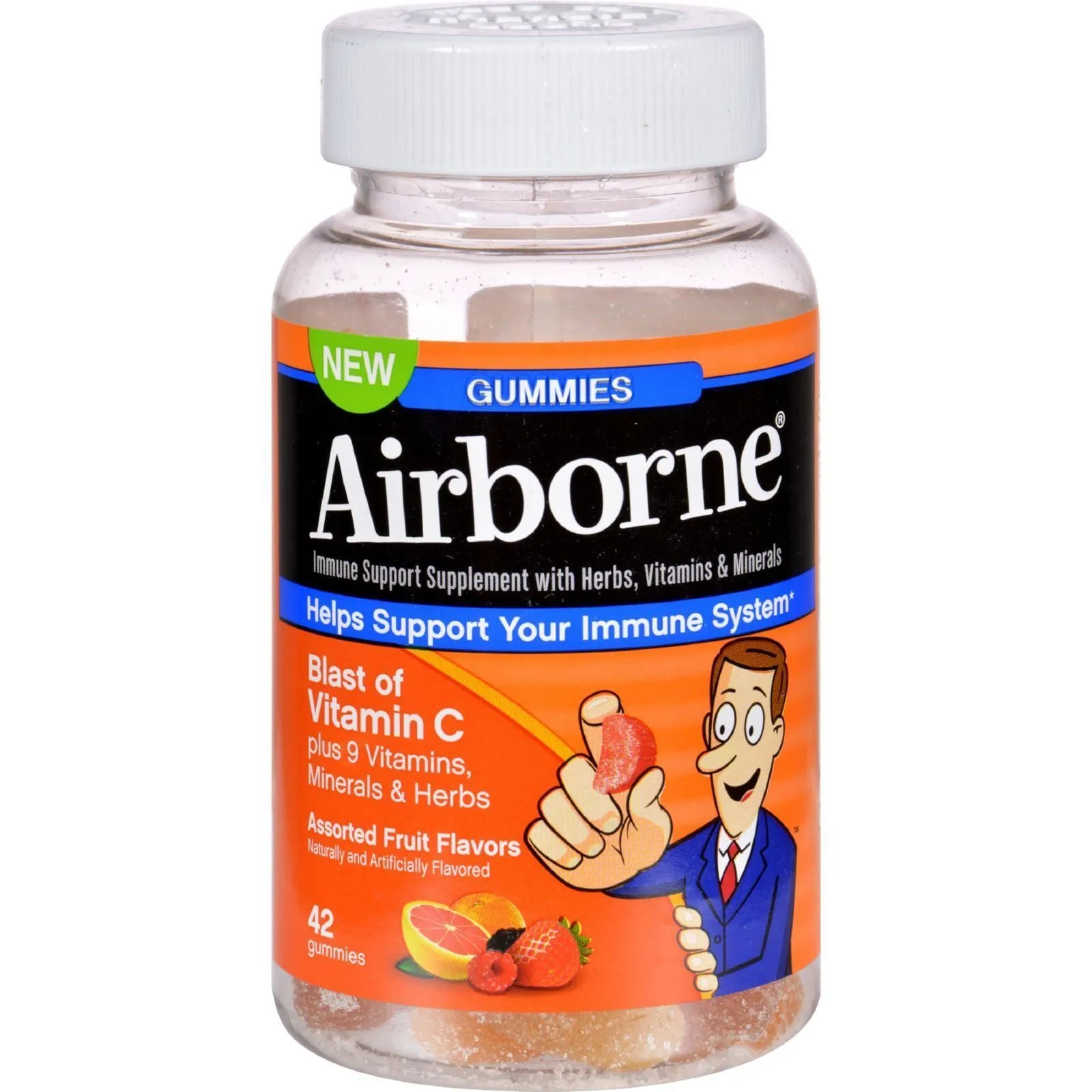 Airborne - Vitamin C Gummies for Adults - Assorted Fruit Flavors - 42 Count