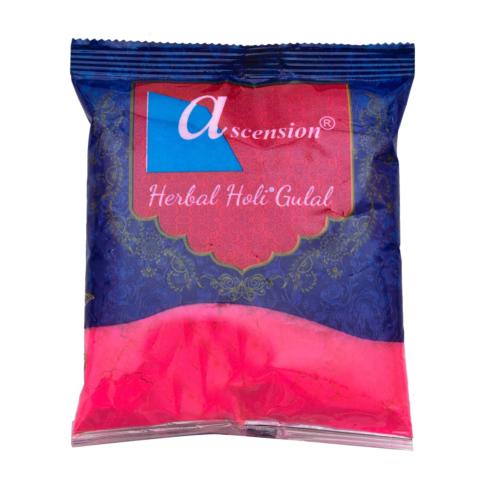 Ascension Natural Holi Gulal Colour & Rangoli Colors - Orange, Yellow, Red, Green and Pink Tesu Flower, Rose Petals, Marigold, Maize Starch, Food Colour - Pack of 5 (80gm x 5)