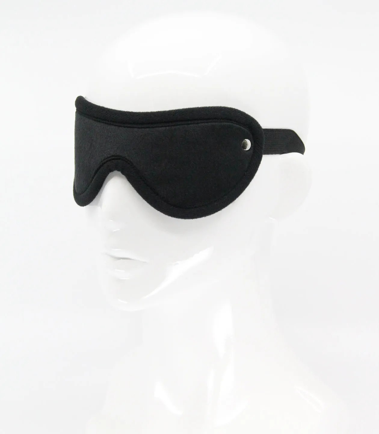 Black Soft Faux Fur Blindfold with Soft Black Edging One Size-black