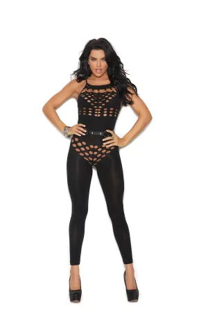 Cut-Outs Opaque Footless Catsuit