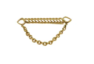 Dramatic Draped Chain Gold Tone Brooch