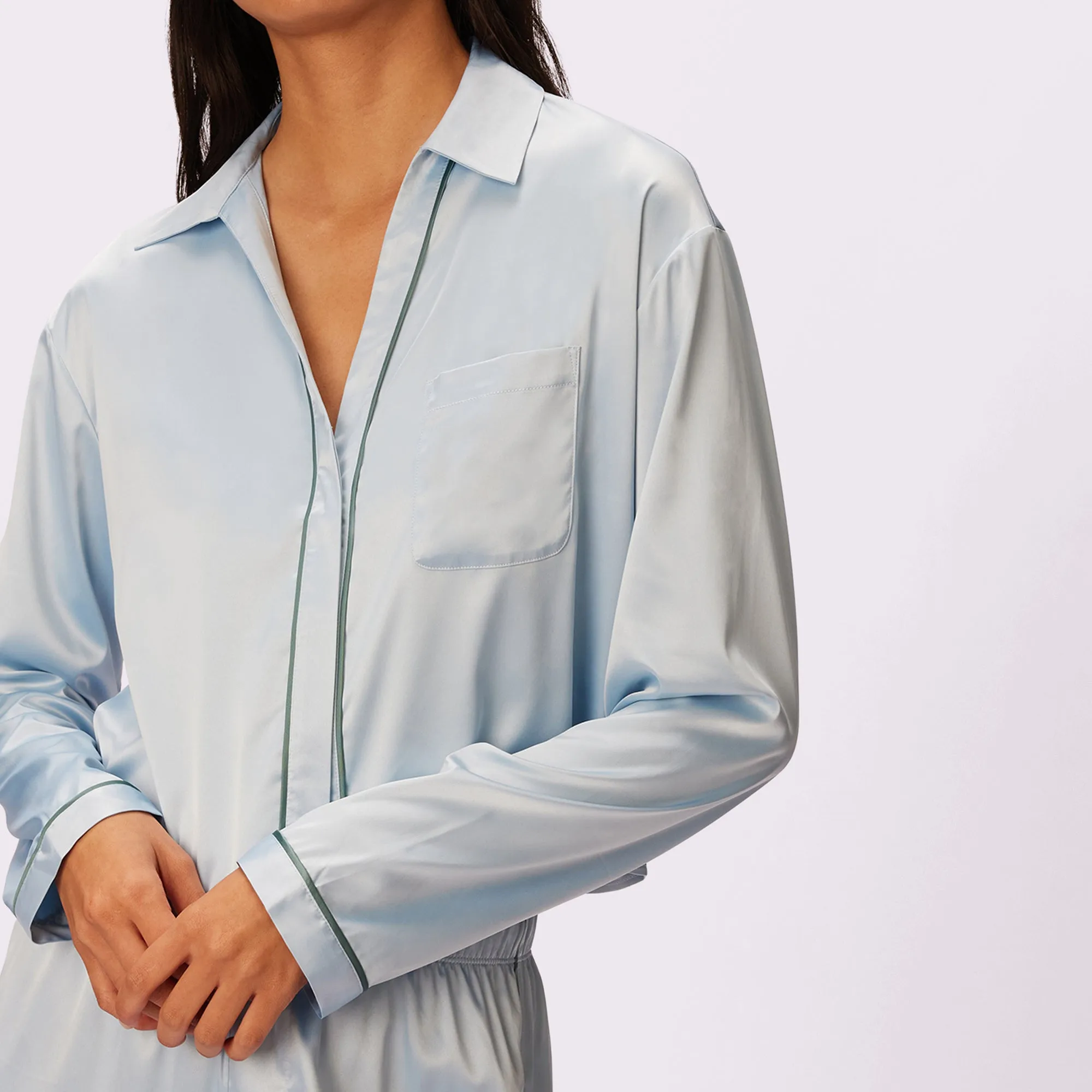 Dream Longsleeve Button Up | Luxe Satin | Archive (Bubble Bath)