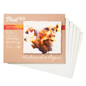 Fluid100 Cold Press Watercolour Paper Pochette 12pk 8x10" 140lb