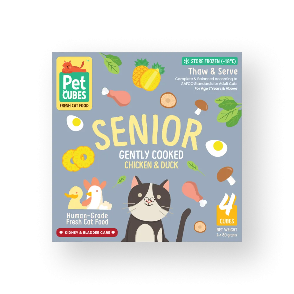 *FROZEN* PetCubes Cat Senior Gently Cooked Chicken & Duck 320g