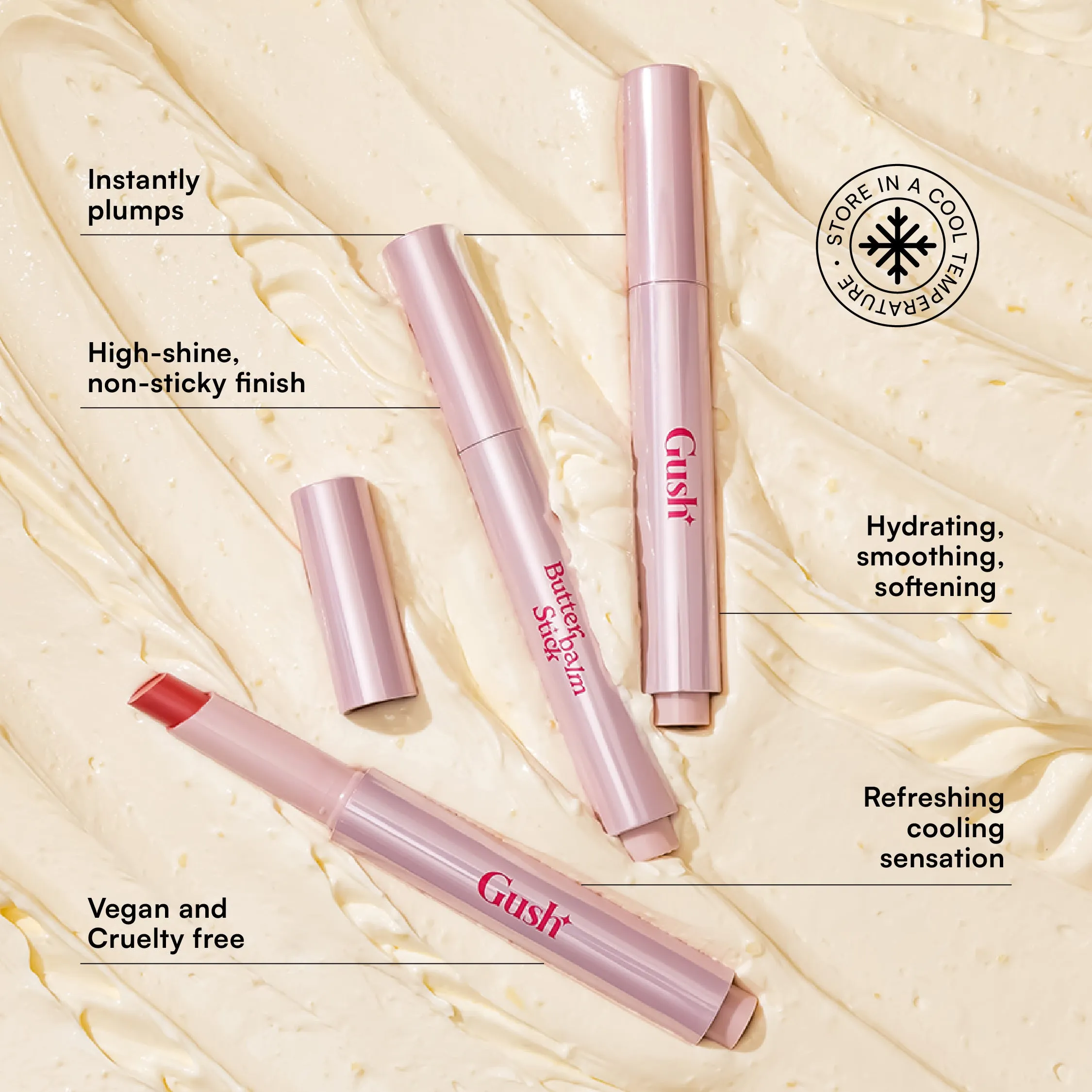 Gush Beauty Hybrid Gloss Butter Balm Stick - Luscious | 1.7 ml