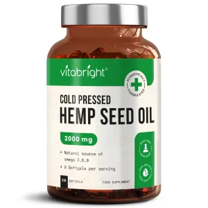 Hemp Seed Oil Capsules - Natural Source of Omega 3, 6 & 9 - 2000mg, 210 Softgels