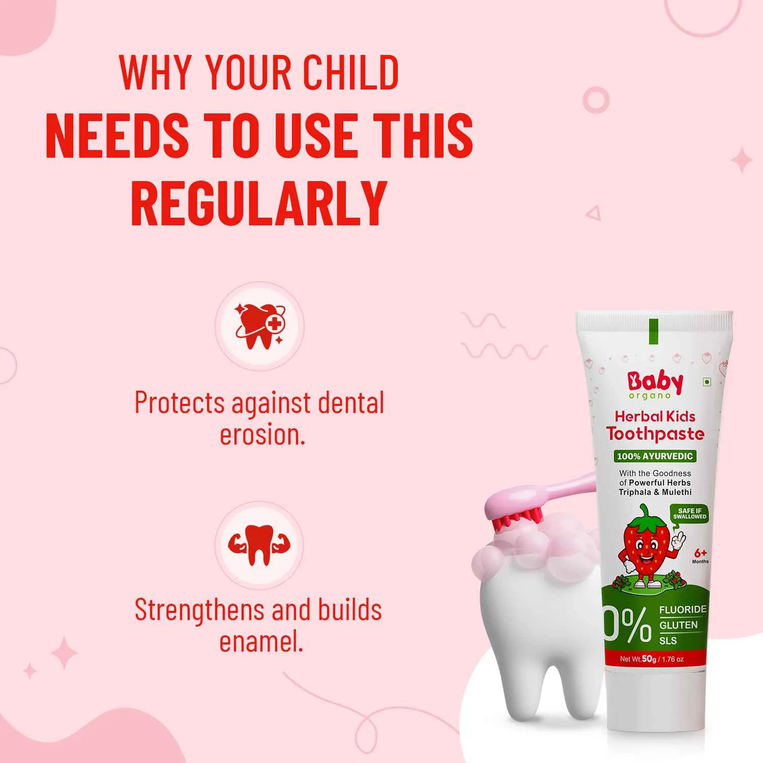 Herbal Kid's Toothpaste | Protection Against Cavities (6  Months)