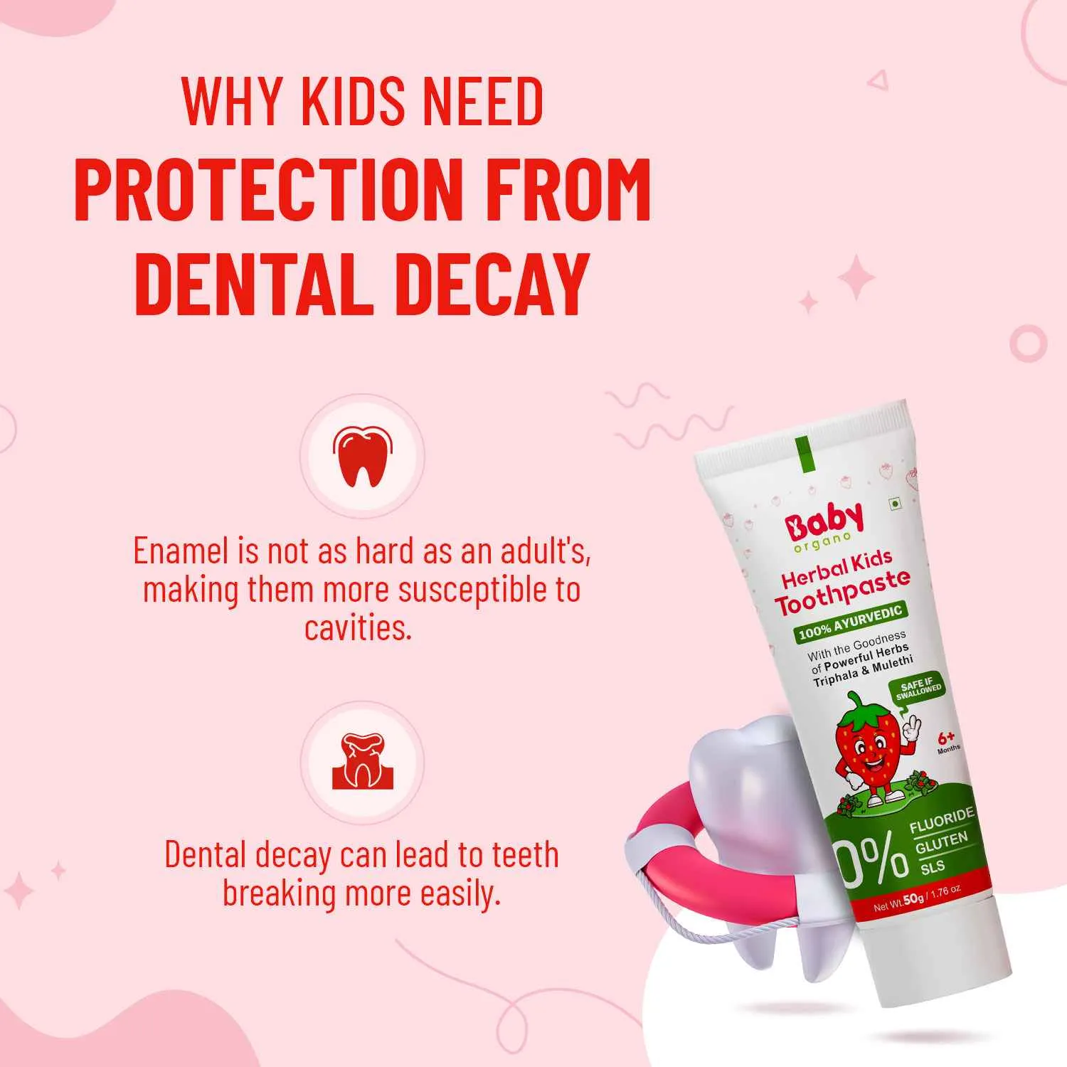 Herbal Kid's Toothpaste | Protection Against Cavities (6  Months)