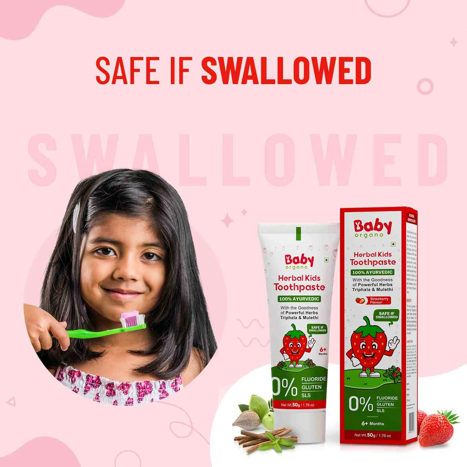 Herbal Kid's Toothpaste | Protection Against Cavities (6  Months)