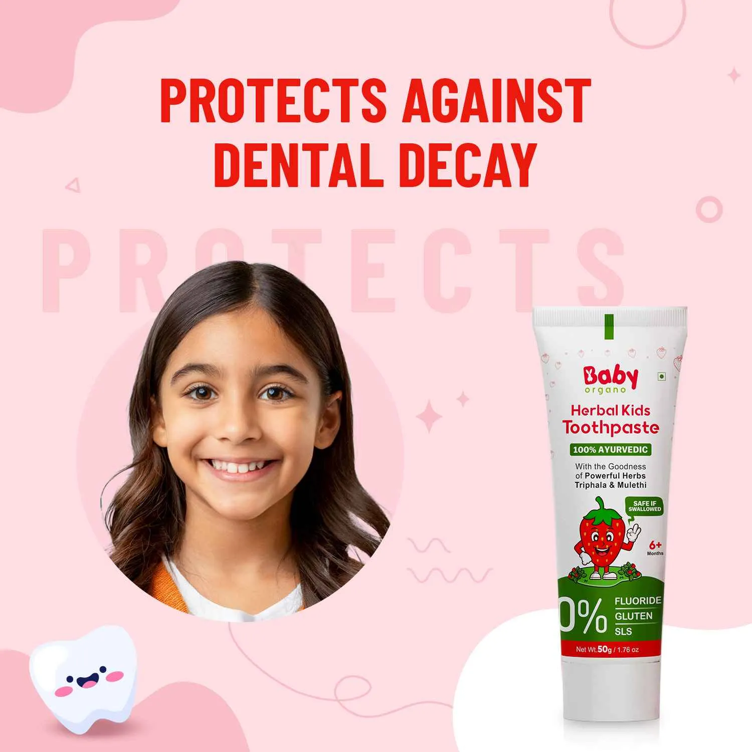 Herbal Kid's Toothpaste | Protection Against Cavities (6  Months)