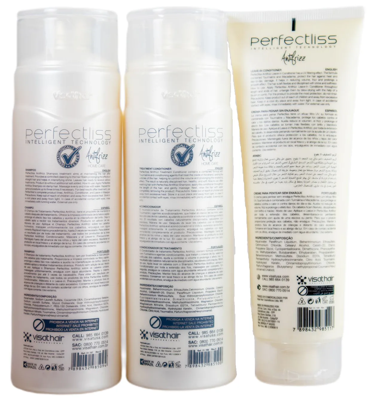 Home Care Tourmaline Anti Frizz Kit 3 Products - Perfect Liss