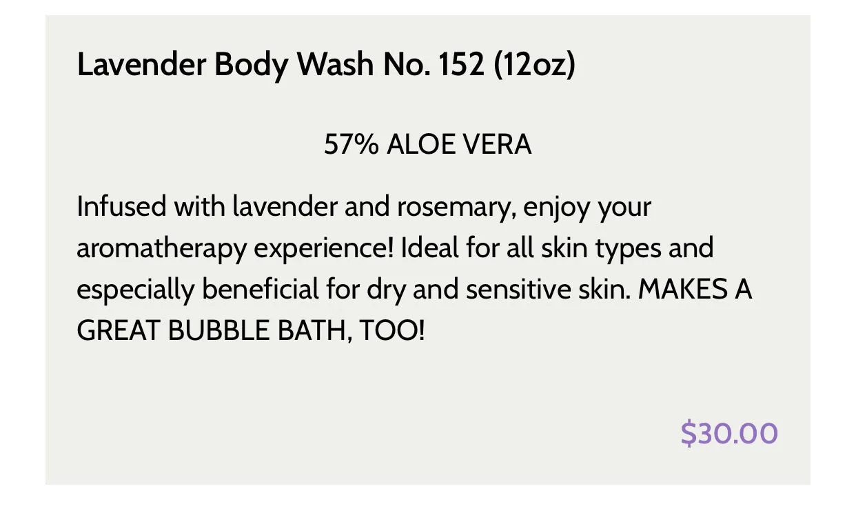 Lavender Body Wash No. 152