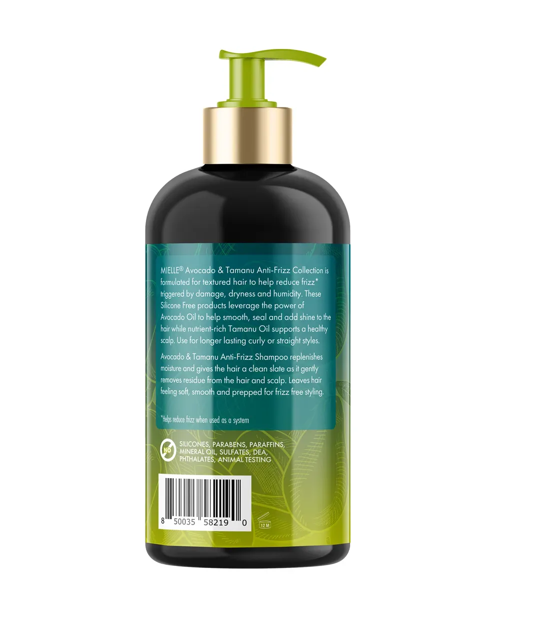 MIELLE ORGANICS- AVOCADO & TAMANU ANTI-FRIZZ SHAMPOO