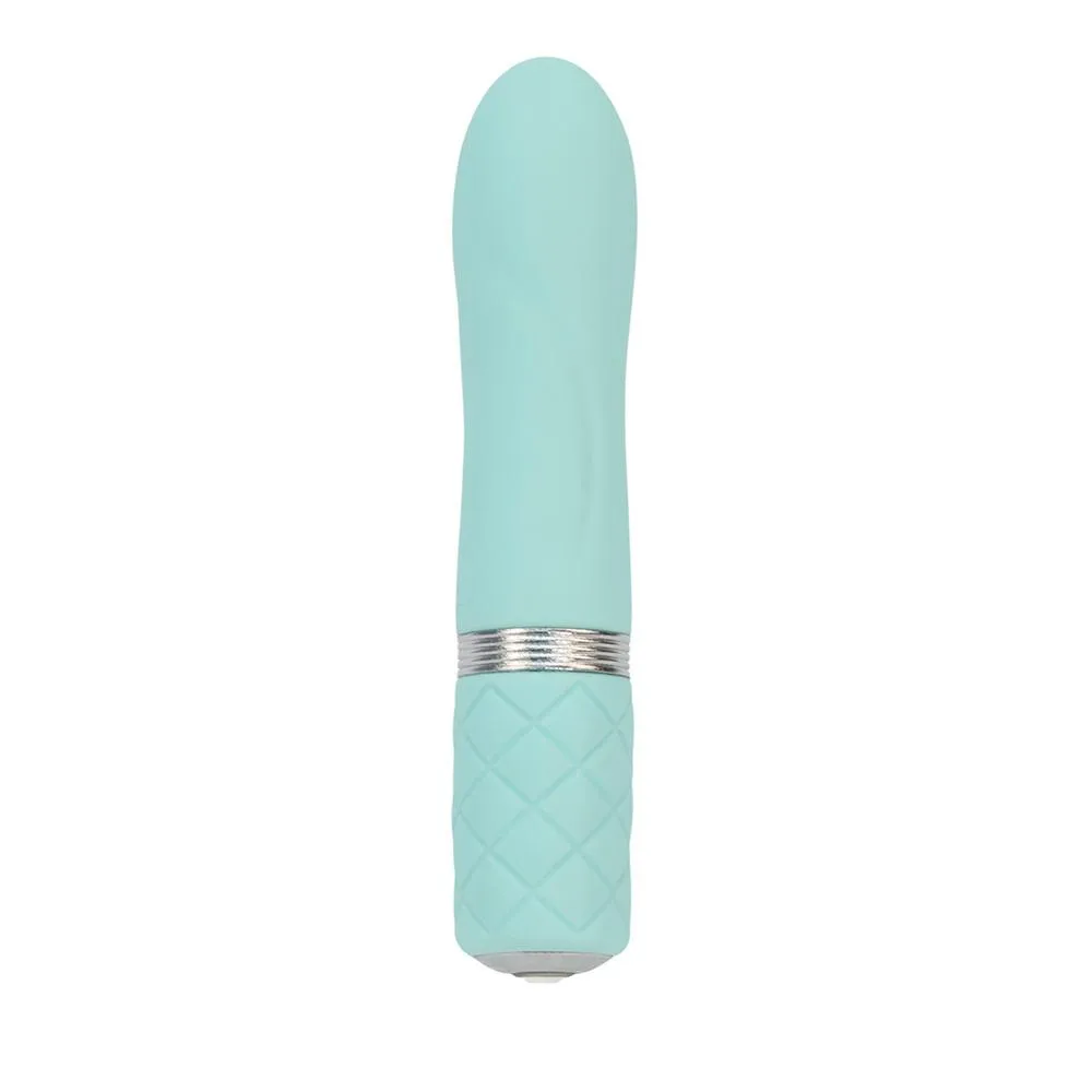 Pillow Talk FLIRTY Powerful Rechargeable Mini Bullet Vibrator with Swarovski Crystal Teal Tiffany Blue