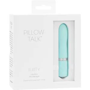 Pillow Talk FLIRTY Powerful Rechargeable Mini Bullet Vibrator with Swarovski Crystal Teal Tiffany Blue