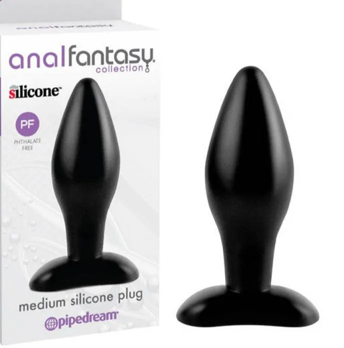 Pipedream Anal Fantasy Collection Medium Silicone Butt Plug 4.75 inch Black