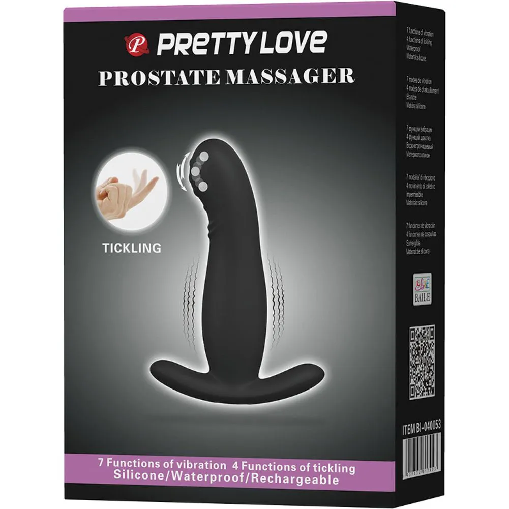 Pretty Love  Vibrating and Tickling Prostate Massager Black Anal Vibrator