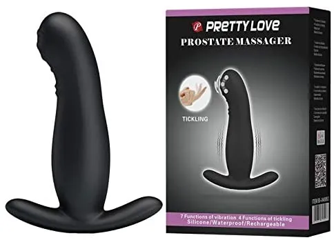 Pretty Love  Vibrating and Tickling Prostate Massager Black Anal Vibrator