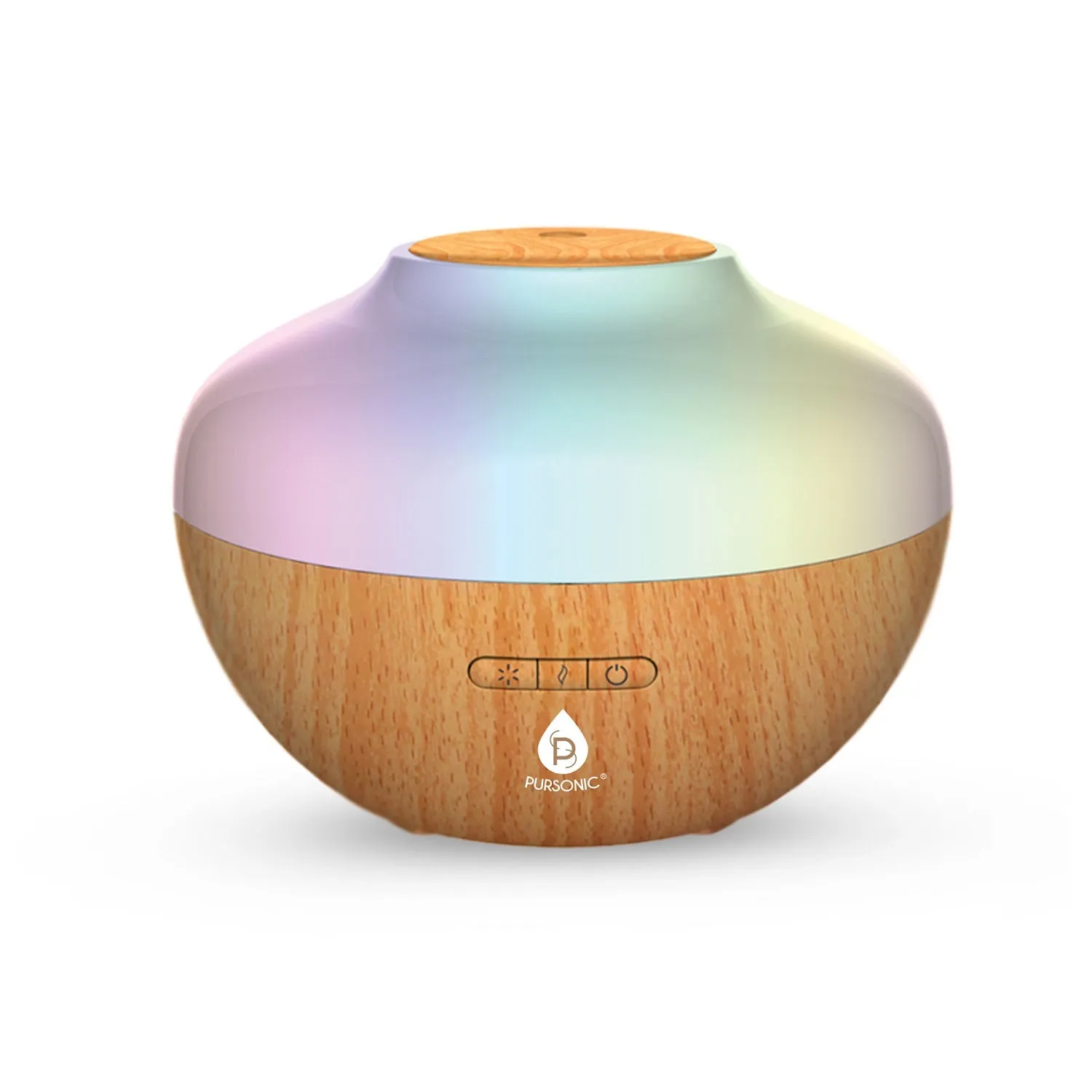 Pursonic Aromatherapy Diffuser & Essential Oil Set-Ultrasonic Top 3 Oils-300ml with 2 Mist Settings 7 Ambient Light Settings