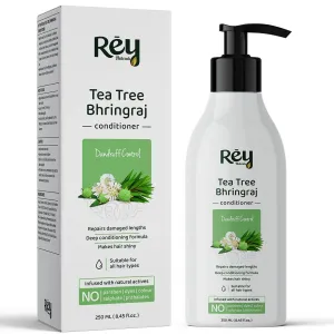 Rey Naturals Tea Tree Bhringraj Anti Dandruff Hair Conditioner Paraben and Sulphate Free for Dry Hair & Frizzy Hair | Suitable for Men and Women (250 Ml)