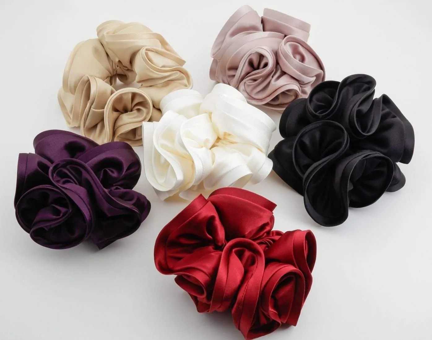 satin hair scrunchie hair tie Women solid color scrunchy ponytail Hair tie accessory in scrunchies