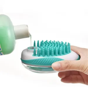 Scrub & Suds: Dog Wash Brush with Soap Dispenser!