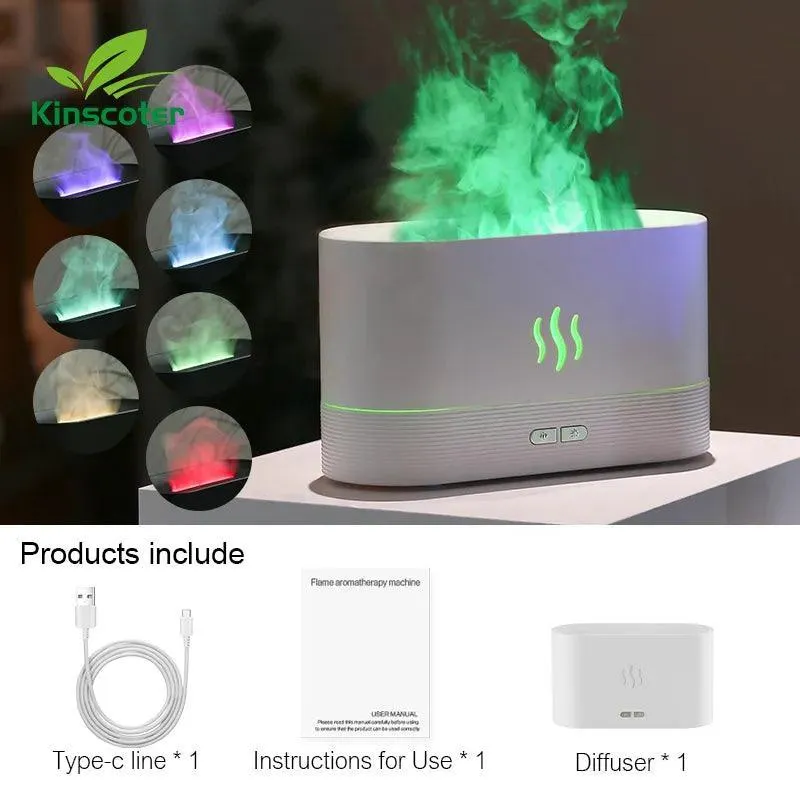 TranquilBreeze LED Flame Aromatherapy Diffuser: Serene Oasis