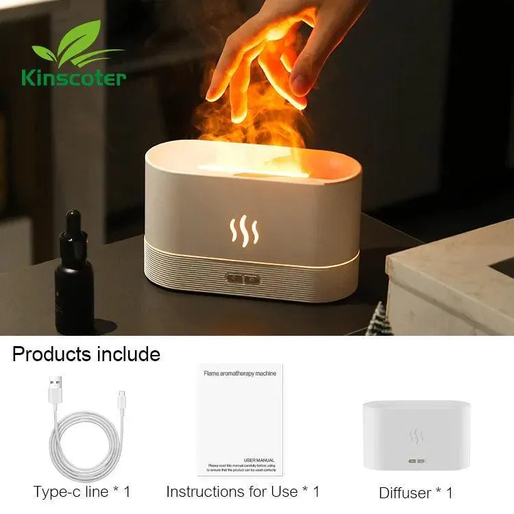 TranquilBreeze LED Flame Aromatherapy Diffuser: Serene Oasis