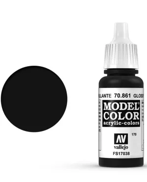 Vallejo 170:MODELCOLOR 861-17ML. GLOSSY BLACK