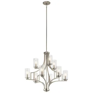 Vara 32" 9-Light Chandelier, Brushed Nickel Finish