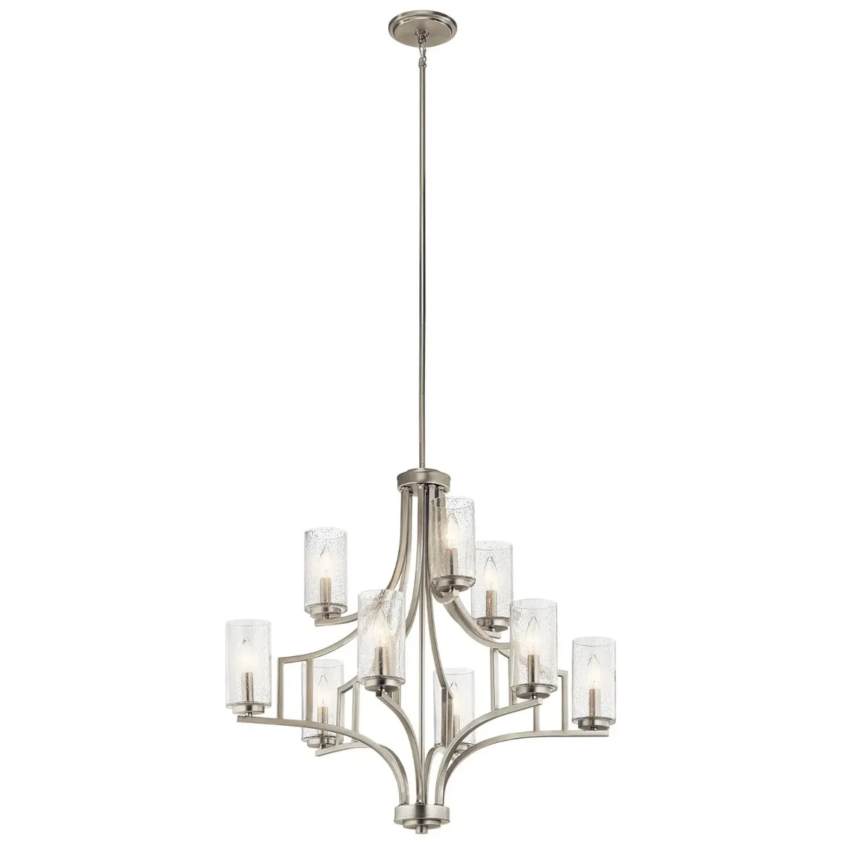 Vara 32" 9-Light Chandelier, Brushed Nickel Finish