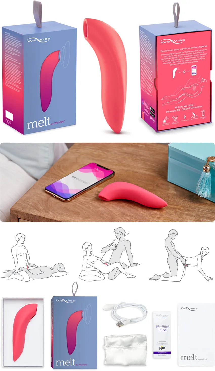 We Vibe MELT app-controlled clitoral stimulator Coral